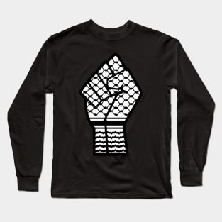 Keffiyeh Black Power Fist - Right Side - Back Long Sleeve T-Shirt